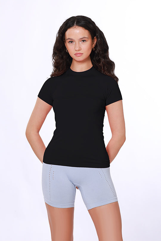 Quick-Dry Seamless Short Sleeve workout  Shirt